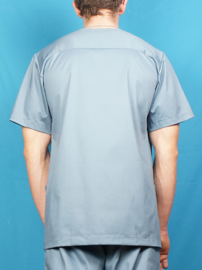 серая медицинская мужская рубашка, медицинская футболка